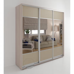 Шкаф-купе 3 двери с зеркалом Акцент-Дуэт КЛ 1800х600 Ясень шимо светлый