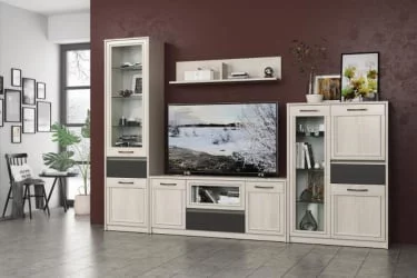 Шкаф для посуды в гостиную Лиана 45.06 Ясень анкор светлый