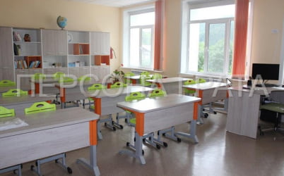 Школьная парта одноместная Де Гласси Н (рост 3-5)  ЛДСП Дуб Сантана/ Металл Серый+Оранжевый