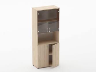 Шкаф высокий со стеклом и нишей Glassy 6.19.141 Венге