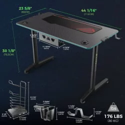 Стеклянный компьютерный стол Eureka GIP 44