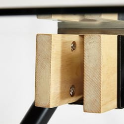 Стол FRONDO ( mod. DT1356) металл/стекло/дерево, 120*80*76 см, прозрачный/натуральный/черный