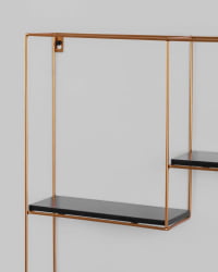 Полка Square золотая Черный мрамор