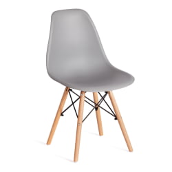 Стул CINDY (EAMES) (mod. 1801) дерево бук/металл/сиденье пластик, 45x51x82 см, Light grey (светло-серый)