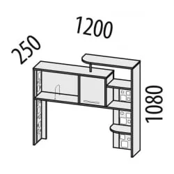 Стол компьютерный с надстройкой Мегаполис 55.15 55.23 Сосна Астрид