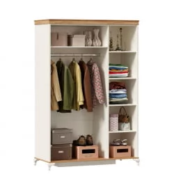 Шкаф трехстворчатый с зеркалами Вилладжио Алебастр/Дуб золотой