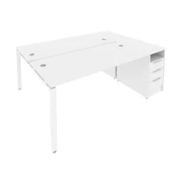 Рабочая станция с опорной тумбой Metal System Б.РС-СТП-2.4 Белый