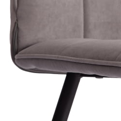 Стул обеденный Bari LT, велюр, серый/черный, 29, 41х55х89 см
