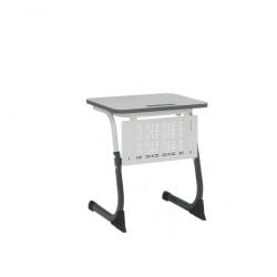 Парта одноместная регулируемая по высоте СМАРТЙ ПЛУС 600х500 с сеткой (рост 5-7) Антрацит/Белый/Серый Кромка Антрацит / SMARTY PLUS