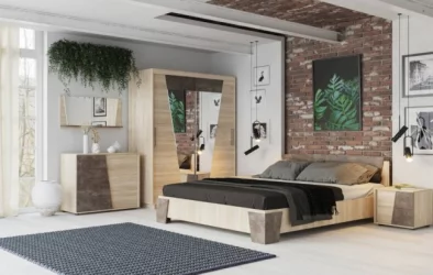 Тумба левая Санремо ТМ-003 Дуб сонома светлый Ателье темное