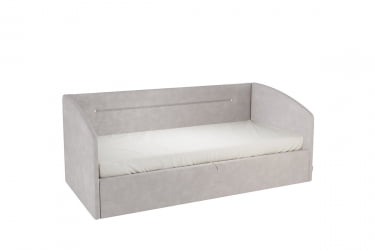 Кровать  0.9 Альба (Софа) КМ.S-16 галька (велюр)