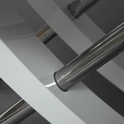 Стол ARNO (mod.EDT-H016) мдф high gloss, закаленное стекло, металл, 120х80х75см, Белый (White)