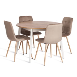 Металлический стул CHILLY (mod. JSC-220) Велюр/металл , 44,5х52,5х88 см, Beige (бежевый) HLR8 / натуральный