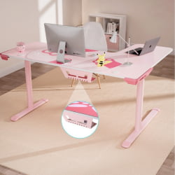 Компьютерный стол EUREKA ERK-L60L-PK-V2 (левый), розовый