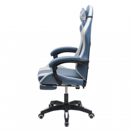 Геймерское кресло 907 KINGQUEEN, замша, цвет синий с массажем, арт 907-LB