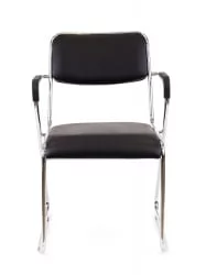 Кресло для посетителей Everprof Fix Plus Chrome экокожа Черный