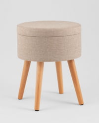 Пуф с ящиком Store Woody рогожка бежевая