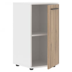 Шкаф колонка с глухой малой дверью ЕДИС ЕЛCС 42.1 Дуб Денвер светлый Мокко Белый / EDIS ELCS