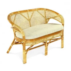 Диван 2х местный Пеланги, подушки на молнии Pelangi 02/15-4 коньяк