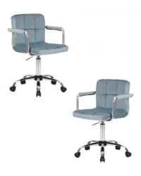 Офисное кресло для персонала DOBRIN TERRY (пудрово-голубой велюр (MJ9-74)) 2 шт