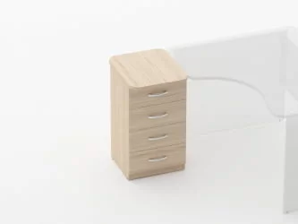 Тумба приставная на 4 ящика Glassy 3.10.11 Дуб молочный