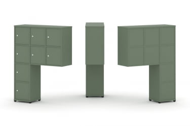 Надставка на стол высокая односторонняя + задняя стенка (8 шт.) + распашной фасад (8 шт.) CONCEPT CN.ONV-010 Кобо Черный металл