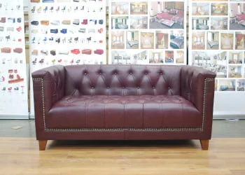 Диван двойной Флекс кожа бордовый