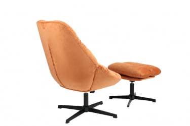 Кресло Оррелл терракотовый с оттоманкой