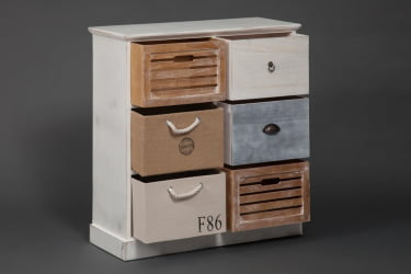 Тумба с 6 ящиками Secret De Maison MARITIME 6 ( mod. HX16-006NS ) butter white/navy design