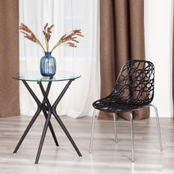 Стеклянный журнальный стол PARNAVAZ (mod. 29) пластик/стекло, 60 x 60 x 70,5 см, Black (черный) 05