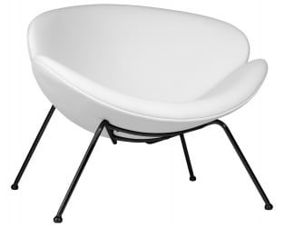 Кресло дизайнерское DOBRIN EMILY (белый винил YP17, черное основание)