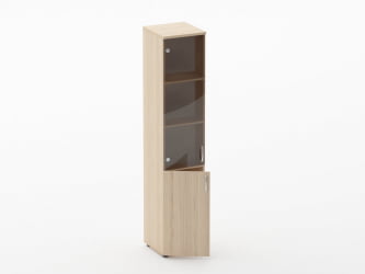 Шкаф высокий со стеклом Glassy 6.19.15Л Бук светлый
