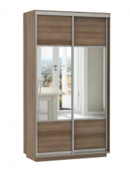 Шкаф-купе со стеклом Экспресс Хит Комби Ясень шимо темный