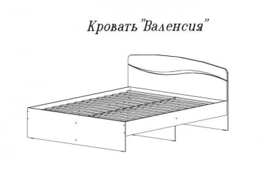 Кровать Валенсия, 900*2000 мм, ясень шимо светлый/ясень шимо темный