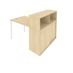 Рабочая станция с опорным шкафом-купе Метал Сйстем Б.РС-СШК-3.1 Акация/Белый / Metal System