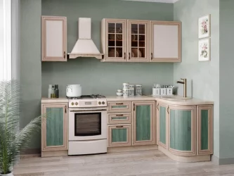 Шкаф кухонный 450 со стеклом Кантри ЛД 235.572.000 Сономе эйч светлая