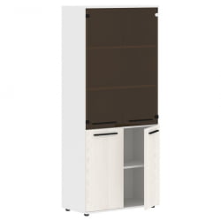 Шкаф комбинированный ЕДИС ЕХCС 85.2 Ясень Траун Черный Белый / EDIS EHCS