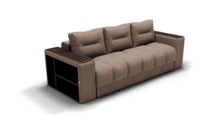 Диван Барон - 1 (ЗР) Цвет фасада: Светло коричневый; Тип: Прямой; Материал фасада: Металл/Велюр