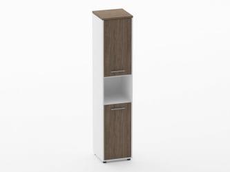 Шкаф 4 узкий закрытый, с нишей Дека 10.19.12Л Дуб Верцаска/Белый / Deka