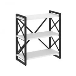 Стеллаж на регулируемых опорах - 3 полки LOFT VR.L-MST.O-3.8 Металл черный Белый Бриллиант