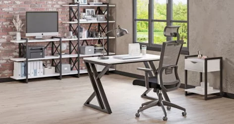 Стеллаж на регулируемых опорах - 5 полок LOFT VR.L-MST.O-5.8 Металл черный Белый Бриллиант