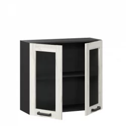 Шкаф кухонный 800 со стеклом Винченца ЛД 234.360.000.080 Черный Дуб Крафт белый