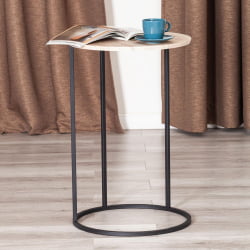 Журнальный стол Mone МДФ/металл, 45х45х70,5 см, дуб беленый/черный