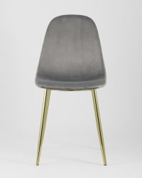 Стул Валенсия велюр золотые ножки Серый