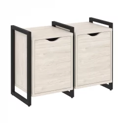 Тумба на регулируемых опорах наборная. Вариант №2 LOFT VR.L-TN-2.O Металл черный Денвер светлый