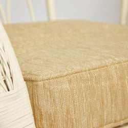 Комплект для отдыха MICHELLE ( стол со стеклом+ диван + 2 кресла + подушки) TCH White (белый), Ткань рубчик, цвет кремовый