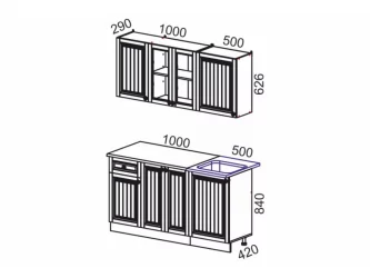 Кухонный гарнитур Хозяюшка 1,5 м Белый/Фисташка