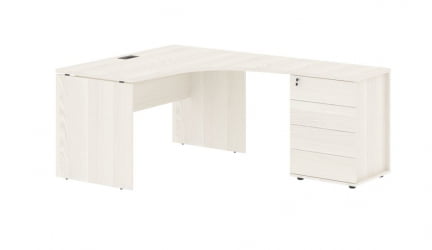 Стол эргономичный с тумбой правый EDIS EDCET 1318 R Ясень Траун Мокко