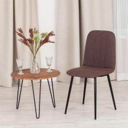 Стул ARC ткань/металл, 46 х 52 х 88 см, коричневый 01/черный