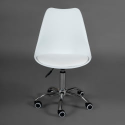 Офисное кресло TULIP (mod.106-1) металл/пластик/PU, 58 x 47 x 97см, White (белый) / Chrome (хром)